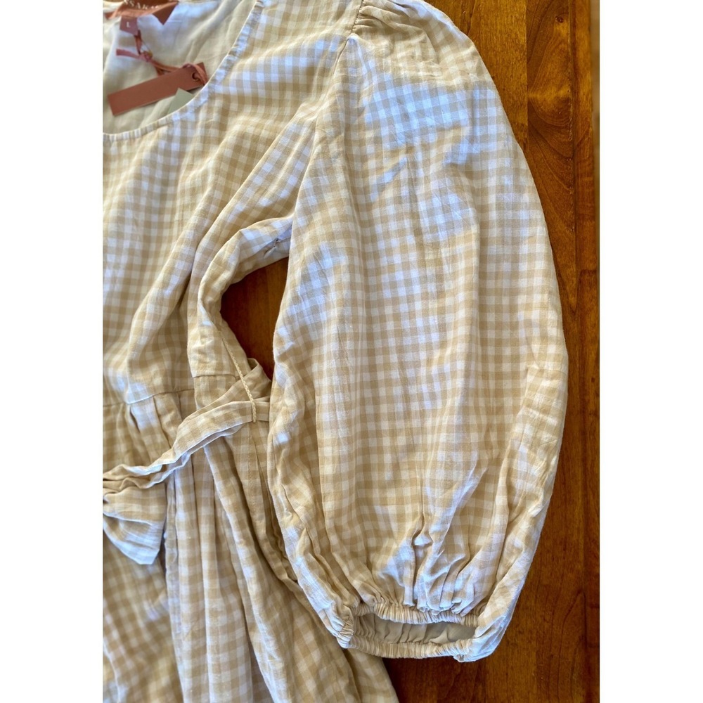 NEW JessaKae Women's Gingham Dress Long Sleeve Midi Cottagecore Prairie Large - Picture 8 of 15
